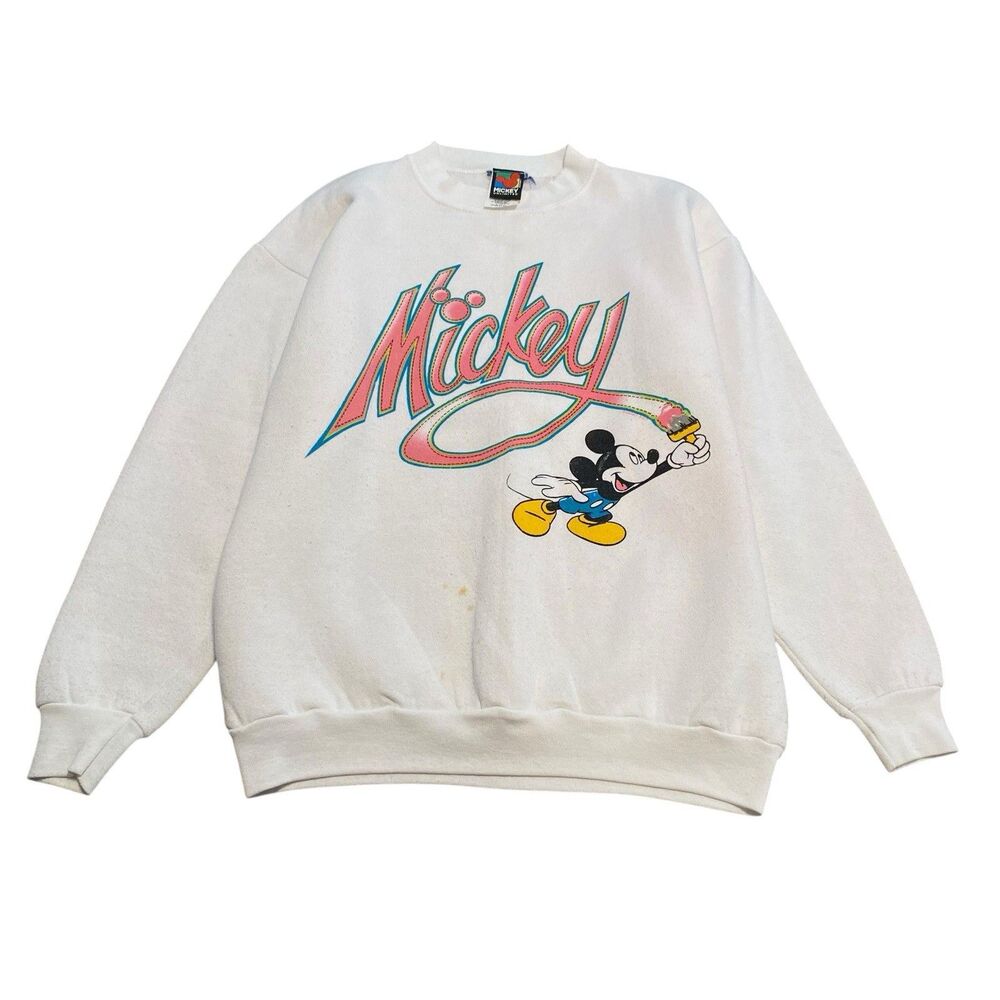 Vintage Disney Crewneck Sweater Sweatshirt USA Made 90s Mickey Mouse M